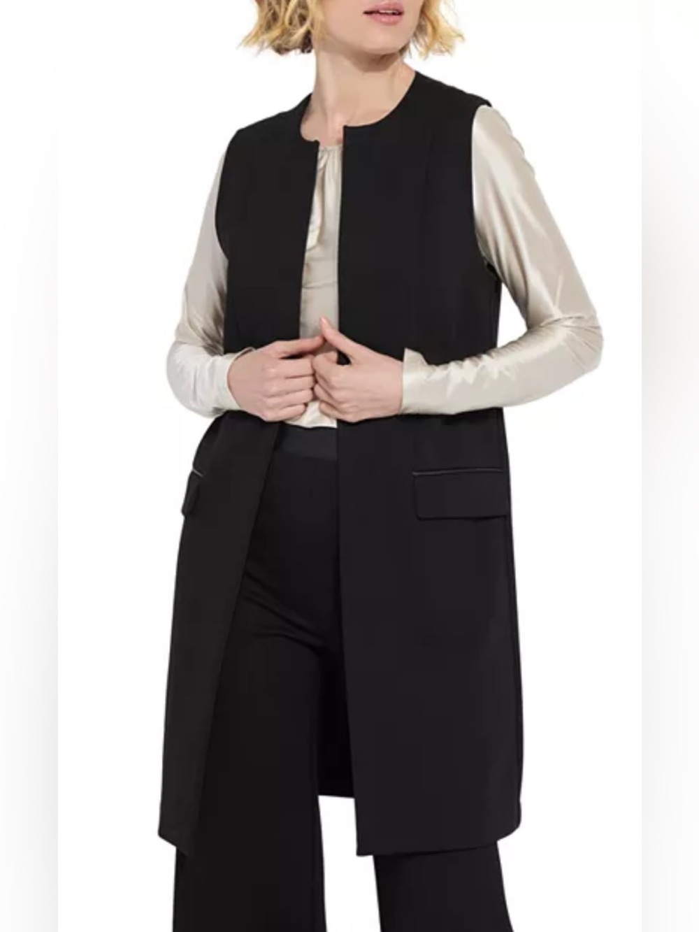 NWT Lysse Denver Sleeveless Longline Black Vest / Coat